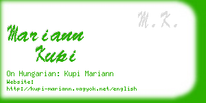 mariann kupi business card